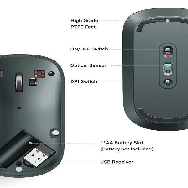 UGREEN MU001 Portable Wireless Mouse - Green