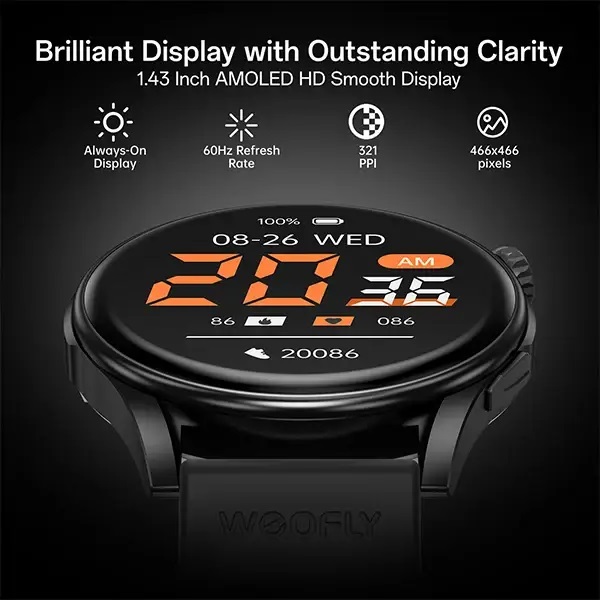 Weofly Curve 2 AMOLED Display Bluetooth Calling Smartwatch